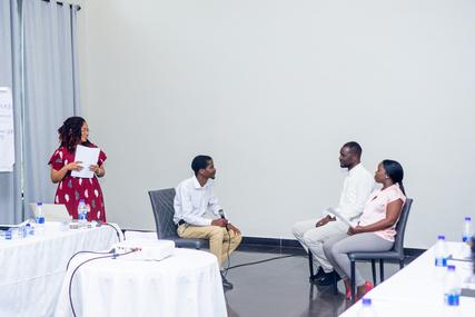 Photo: Dr. Jessica Chikwana facilitating a role-play session